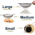 thumbnail image 4 of Fine Mesh Strainer, Stainless Steel Fine Mesh Sieve, Set of 3 Small Strainers Fine Mesh for Kitchen, Silver Colander Sieve Sifter with Long Handle,8cm 12cm 16cm 3pcs, 4 of 5