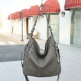 thumbnail image 5 of Bolso de mano de piel con doble cremallera y diseño de bolsillo, de nueva moda, de gran capacidad, sencillo, para todo, bolso cruzado de un solo hombro para mujer, 5 of 5