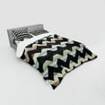 thumbnail image 3 of Ambesonne Grunge Bedding Set 3 Pcs, Retro Art Black Chevron, Twin, Multicolor, 3 of 3