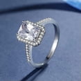 thumbnail image 2 of 3ct Princess Cut AAA Cz Thin Band Women's 925 Silver Anniversary Ring Size 5-10, 2 of 6