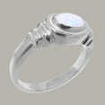 thumbnail image 2 of LBG British Made 14k White Gold Natural Opal Unisex Promise Ring - 33 size options - Size 4.75, 2 of 4