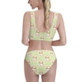 thumbnail image 3 of Picia Rabbit With Tie Women's High Waisted Bikini Scoop Neck Swimsuit Two Pieces Bathing Suit-Small, 3 of 8