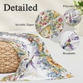 thumbnail image 2 of Watercolor Floral Pillow Covers, Linen Long Throw Pillow Case, Spring Daisy Sunflowers Wisteria Hummingbird Holiday Pillow Protector Decorative Cushion Cover for Living Room/Bedroom 20" x 36", 2 of 8