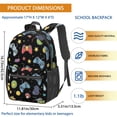 thumbnail image 3 of Game Controller Black Pattern 17" School Backpacks for Teens,Waterproof Oxford Fabric,S-Shape Padded Straps for School,Travel,Hiking,Camping, 3 of 6