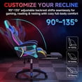 thumbnail image 6 of Snoonwee RGB gaming chair, ergonomic chair; high-back PC chair with footrest and built-in speakers | lumbar support and headrest/Blue, 6 of 8