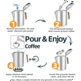 thumbnail image 3 of Coffee Pot Stovetop Maker Percolator Campfire Stainless Steel Camping Outdoors Home 12 Cup, 3 of 5
