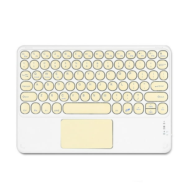 Teclado Irfora BT3.0 Teclado inalámbrico 78 teclas Teclado recargable Diseño delgado Teclas de acceso directo multifunción Compatible con Android iOS Windows Amarillo Irfora Teclado
