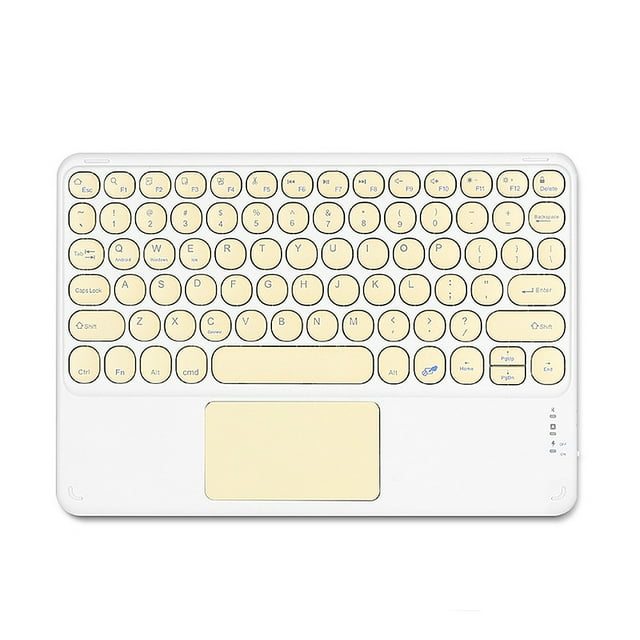 TFixol BT3.0 Wireless Keyboard 78 Keys Rechargeable Keyboard Slim Design Multi-function Shortcut Keys Support Android iOS Windows Yellow