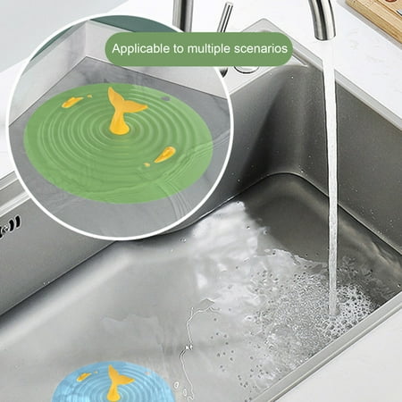 

Flexible Tub Sink Drain Cover Soft Flat Glue Platter Drain Stopper Universal for Laundry Floor