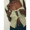 thumbnail image 4 of Rdhnmea Women Bow Tie Front Tank Tops Open Back Solid Color/Floral Vest, 4 of 7