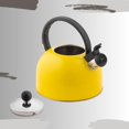 thumbnail image 3 of Venoly 2.5 Liter Whistling Tea Kettle - Modern Stainless Steel Whistling Tea Pot for Stovetop Hot Water Boiler with Cool Grip Ergonomic Handle (Lemon Yellow, 2.5 Quarts/Liters), 3 of 8