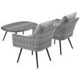 thumbnail image 3 of Modway Endeavor 3 Piece Wicker Rattan Patio Conversation Set in Gray, 3 of 8