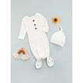 thumbnail image 3 of Diconna Baby Ribbed Solid Sleeping Bag Long Sleeve Buttoned Round Collar, 3 of 8