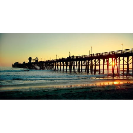 Pier Sans Pier in the Ocean at Sunset, Oceanside, San Diego County, California, USA Print Wall Art By Panoramic Images ()