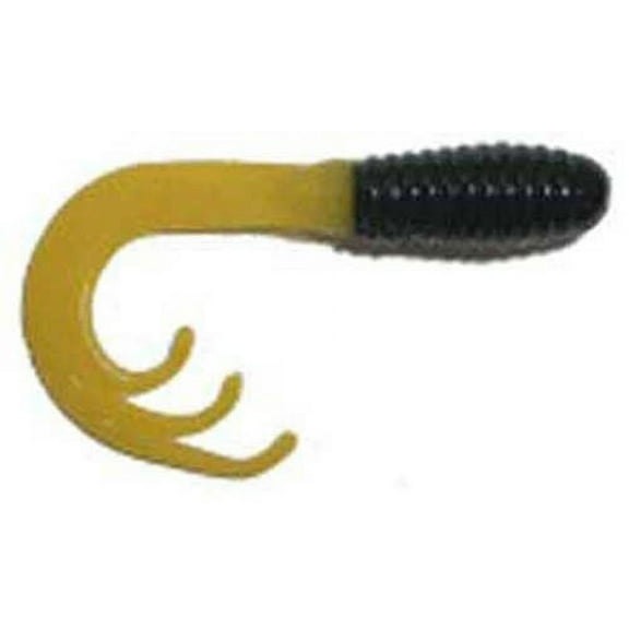Big Bite Triple Tip Grub 2' 10ct Black/Yellow