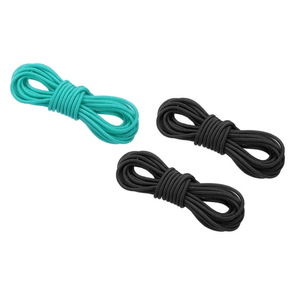 Archery D Loop Rope 10 FT, Bow String Release Nock Wire Nocking Loop Ring, 2pcs Black 1pcs Turquoise