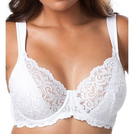 

Women s Leading Lady 5044 Ava Scallop Lace Cup Underwire Bra (White 44DD)
