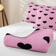 thumbnail image 4 of Erosebridal Heart shape Twin Quilt Set for Girls, Simple silhouette Print Twin Coverlet Set, Pink Black, 2-Piece, 4 of 7