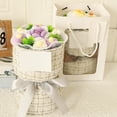 thumbnail image 2 of Ramo de 7 piezas tejido a mano con flores de ganchillo estilo puff, pequeñas rosas de hilo fragantes, realistas, para hacer tú mismo. Regalo floral simulado para bodas y decoración del hogar., 2 of 7