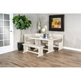 thumbnail image 2 of Kingfisher Lane Farmhouse Wood Breakfast Nook Set in Marble White, 2 of 12