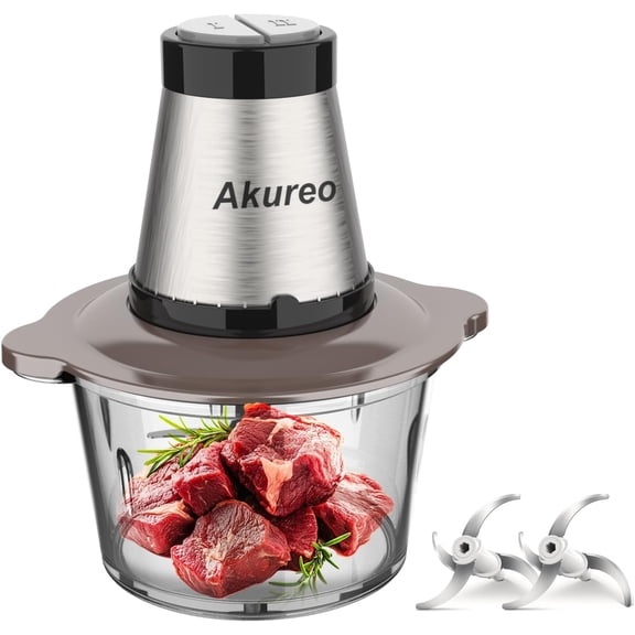 Kitchen in the Box Mini Food Processors, Electric Food Chopper with Meat Grinder & Vegetable Chopper - 2 Sets of Bi-Level Blades for Fruits/Meat/Nuts