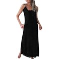 thumbnail image 2 of FcBaudy Robe Sans Manches Col Rond, Robes d'Été pour Femmes, Robes d'Été Décontractées Sans Manches en Dentelle à Bretelles Longues, 2 of 8