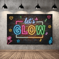 thumbnail image 6 of Neon Style Let's Glow Banner Background Decorations Party Supplies Photo Booth Props Festival Decor Neon Elements Backdrop Celebration Decorations, 6 of 8