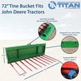 thumbnail image 2 of Titan Attachments 72" Hook and Pin Tine Fork Bucket with Ten 32" C1 Hay Spears, 2 of 6