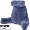 thumbnail image 5 of XXL Husband Pillow Cover Aspen - Reversible Micro Plush to Microsuede - Side and Back Pockets - Perfect Fit for the XXL Bed Rest Pillow - Convenient Handle for Carrying, Dark Blue, 5 of 7