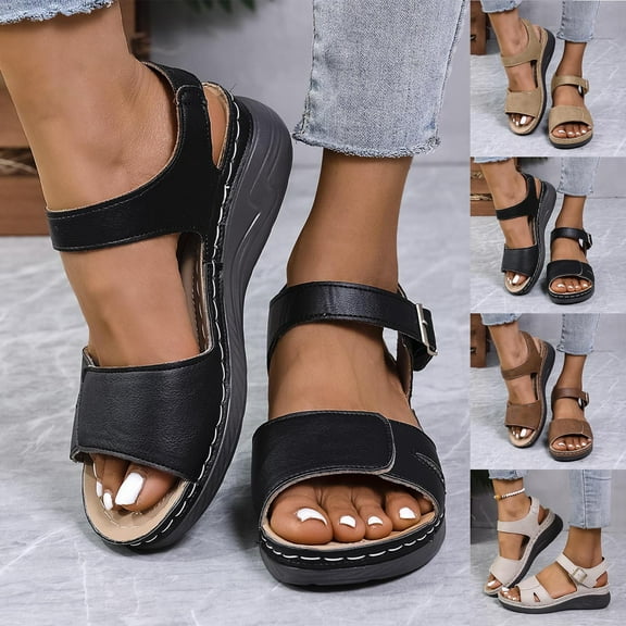 Miluxas Hiking Sandals Women Waterproof Wide Width Lightweight Comfortable Outdoor Sport Sandals Beach Water Shoes Khaki 9(43)