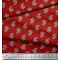 thumbnail image 2 of Soimoi Red Heavy Canvas Fabric Floral & Paisley Print Fabric by the Yard 58 Inch Wide, 2 of 3