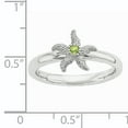thumbnail image 3 of Peridot Sterling Silver Starfish Ring, 3 of 6