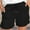 Black, variant on Women Summer Casual Shorts Elastic Waist Comfortable Straight Fit Breathable Lace Up Rolled Hem Stylish Pocket Design