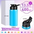 thumbnail image 2 of 10 Pack Aluminum Water Bottles 13.5 Oz Reusable Leak Proof Lightweight Sport Bottles Set Macaron Color, 2 of 6