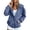Navy, variant on Trendfront Womens Snap Button Hooded Jacket Long Sleeve Longline Sweatshirt Front Closure With Side Pockets Relaxed Casual Wear