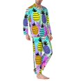 thumbnail image 2 of Fotbe Graffiti Pineapples Pijama de Hombre con Estampado de Manga Larga, Conjunto de 2 Piezas, Ropa de Dormir Suave y Cómoda con Bolsillos-X-Large, 2 of 7