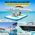 thumbnail image 2 of BENTISM Inflatable Dock Platform Inflatable Floating Dock 10x6.5 ft w/ Electric Air Pump, 2 of 9