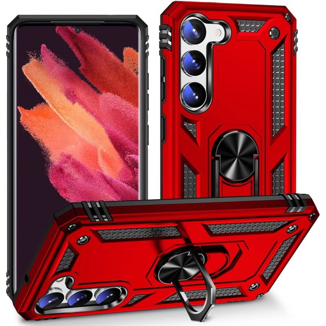 Tasnim Kickstand Case for Samsung Galaxy S23 Plus 5G Case, Adjustable Built-in Camera Ring Stand, Military-Grade Protection, Scratch-Resistant Acrylic Back Cover Samsung S23 Plus Case
