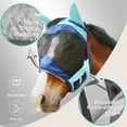 thumbnail image 3 of Harrison Howard Horse Fly Mask Standard with Ears-Summer Mint/Navy (M; Cob), 3 of 6