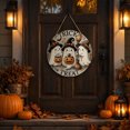 thumbnail image 6 of sruoe Halloween Decorations,Halloween Cute Ghost Wooden Round Sign,Front Door Hanging Wall Decor with Vintage Print,Holiday Hanging Wood Plaque for Party Spooky Themed Entryway Decor, 6 of 6