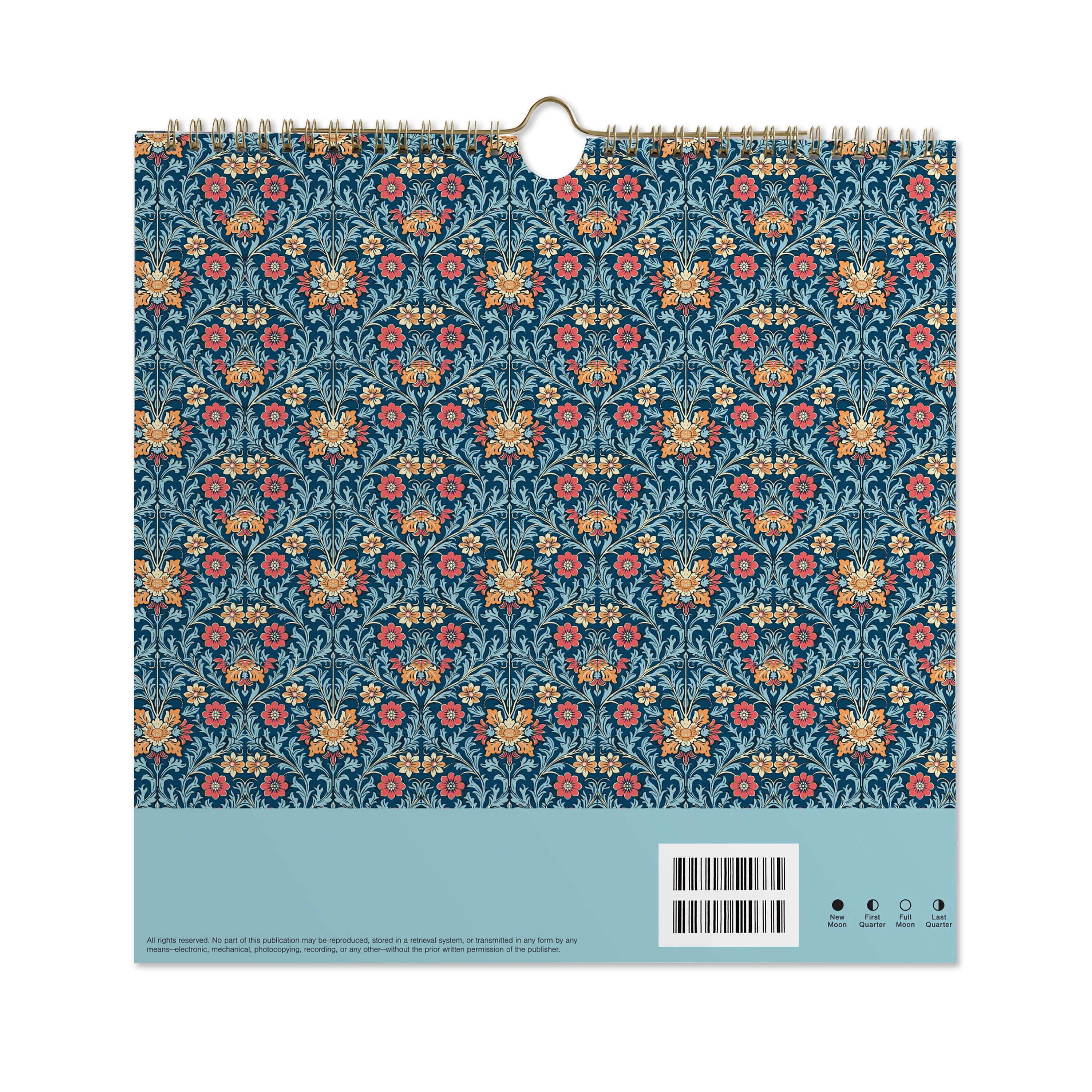 2027 Pen+Gear Vintage Floral Spiral Calendar 12x12 January-December Gridded