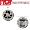 thumbnail image 2 of Recycle and Trash Logo Stickers (6 Pack) - Textured - for Metal or Plastic Garbage cans, and Bins - Indoor & Outdoor - Laminated and UV Protected Premium Decal (Marble - Tan, Small), 2 of 7