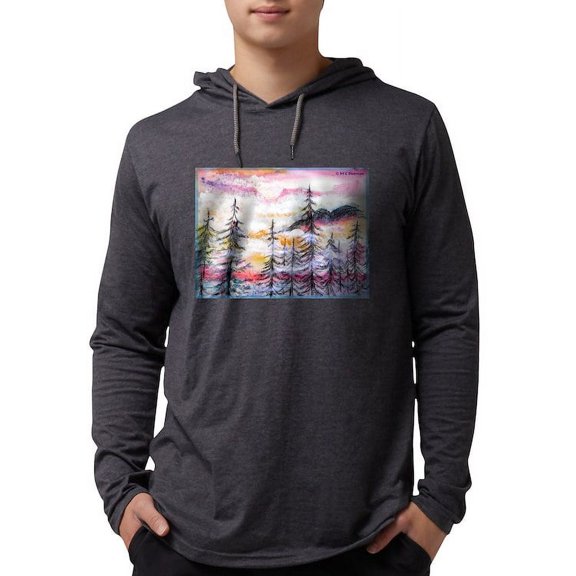 CafePress - Landscape, Colorful Art! Long Sleeve T Shirt - Mens Hooded Shirt