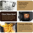 thumbnail image 2 of Elite Gourmet Glass Air Fryer, 2.4 Qt Compact Size for 1–2 People, PFAS-Free Ceramic & Glass Basket, Visible Cooking, Adjustable Temp 175–400°F, 1150W, Black, 2 of 6