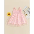 thumbnail image 5 of Bagilaanoe Toddler Baby Girl Summer Dress Flowers Print Sleeveless A-line Princess Dresses 6M 12M 18M 24M 3T 4T Kid Tulle Skirt, 5 of 7