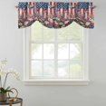 thumbnail image 2 of Tie Up Valances for Windows, 4th of July Adjustable Valance Curtains Window Treatment for Living Room, Red Blue Floral Vintage Independence Day Rod Pocket Kitchen Curtains & Drapes 54x18 Inch, 2 of 9