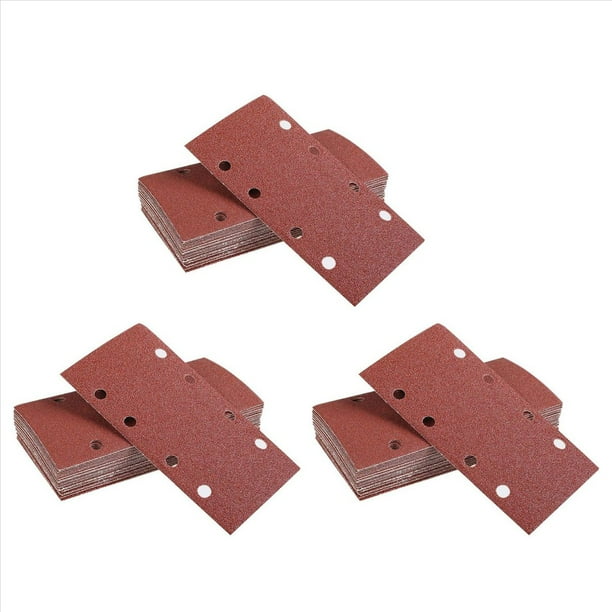 90 Piezas de Papel de Lija Cuadrado Hoja de Papel de Lija 95X185Mm Lijadora Gancho Bucle Disco Herramientas Abrasivas para Herramientas de Pulido de Madera