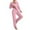 Pink, variant on Women's Long Sleeve Long Pants Pajama Set - Outdoor Wear Suitable Loungewear - Beige Size L