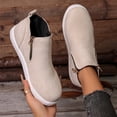 thumbnail image 5 of Willtoo Women's Faux Suede Ankle Boots, Round Toe Side Zip High Top Sneakers with Chunky Sole, Casual Non-Slip Walking Footwear, 5 of 6