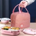 thumbnail image 2 of Bolsa de almuerzo de tela Oxford con cremallera impermeable bolso de mano térmico (rosa) Tmvgtek Oficina Multiescena Multifunción, 2 of 6